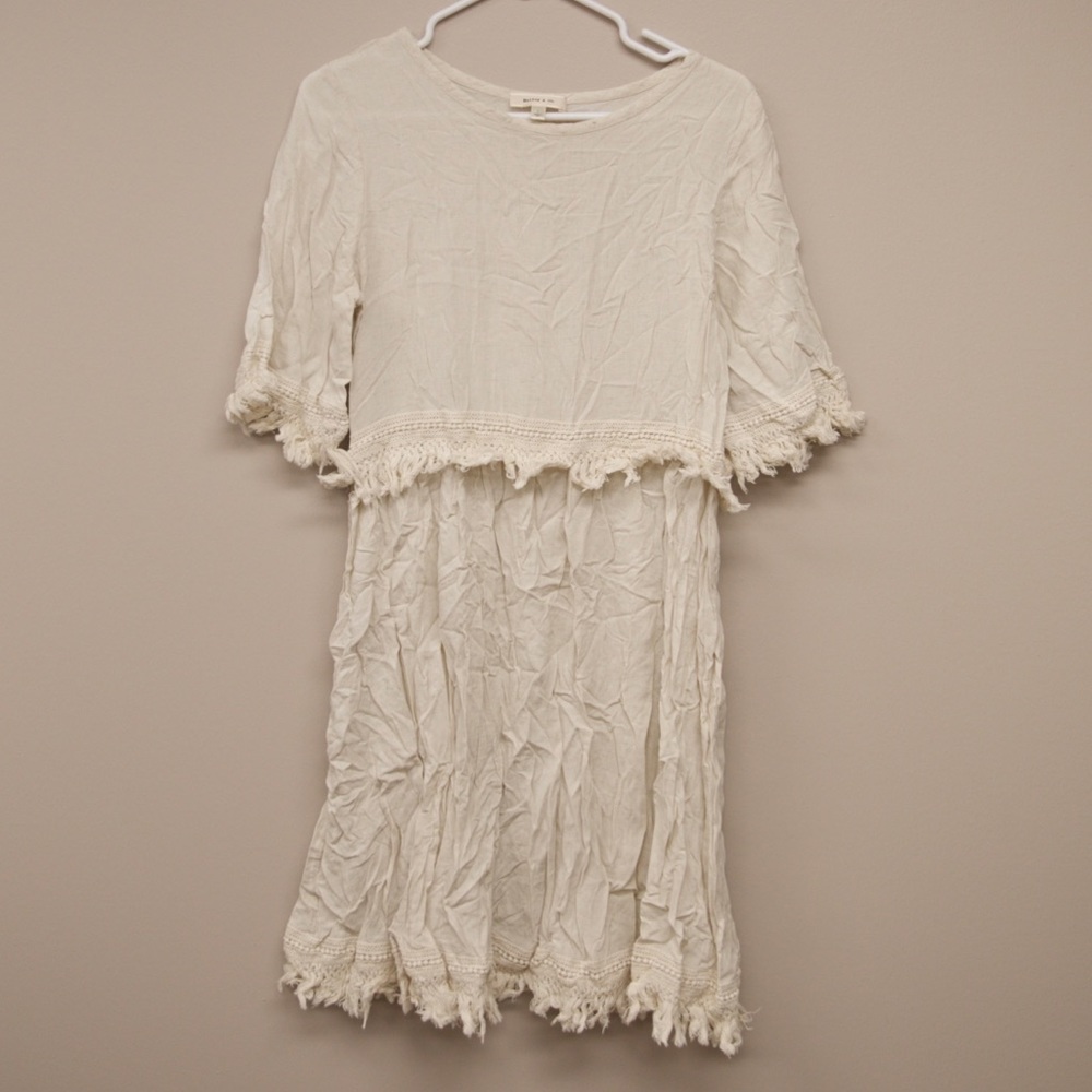 Midi dress with frills
